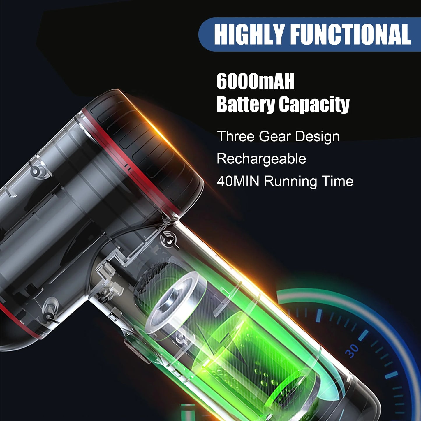 Car Vacuum Cleaner Cordless Handheld Vacuum Cleaner -3 in 1 Portable Handheld Car Vacuum for Car,Office and Home