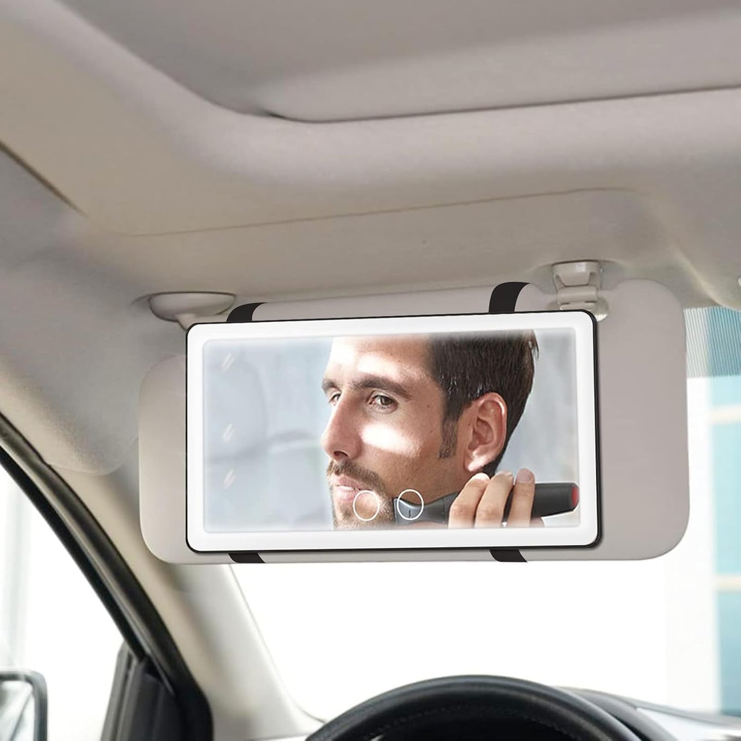 Car Sun Visor Vanity Mirror with 3 Light Modes & 80 Leds, Rechargeable LED Makeup Mirror- Dimmable Touch Control, Universal for Truck Suv-Car Accessories Essentials for Women